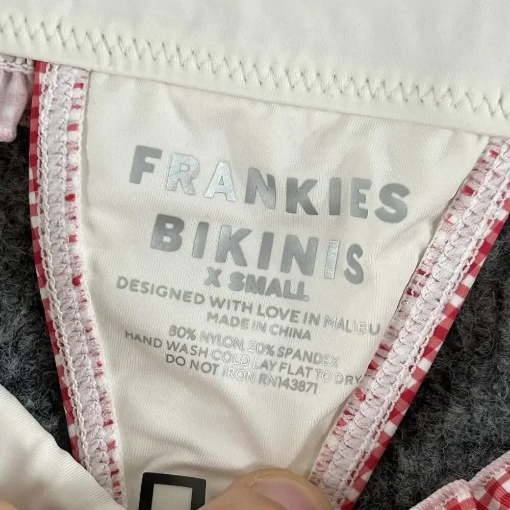 Frankies Bikinis Bikini XS Sofie Micro Bikini Bottom Gingham Ruffle Beach Pool